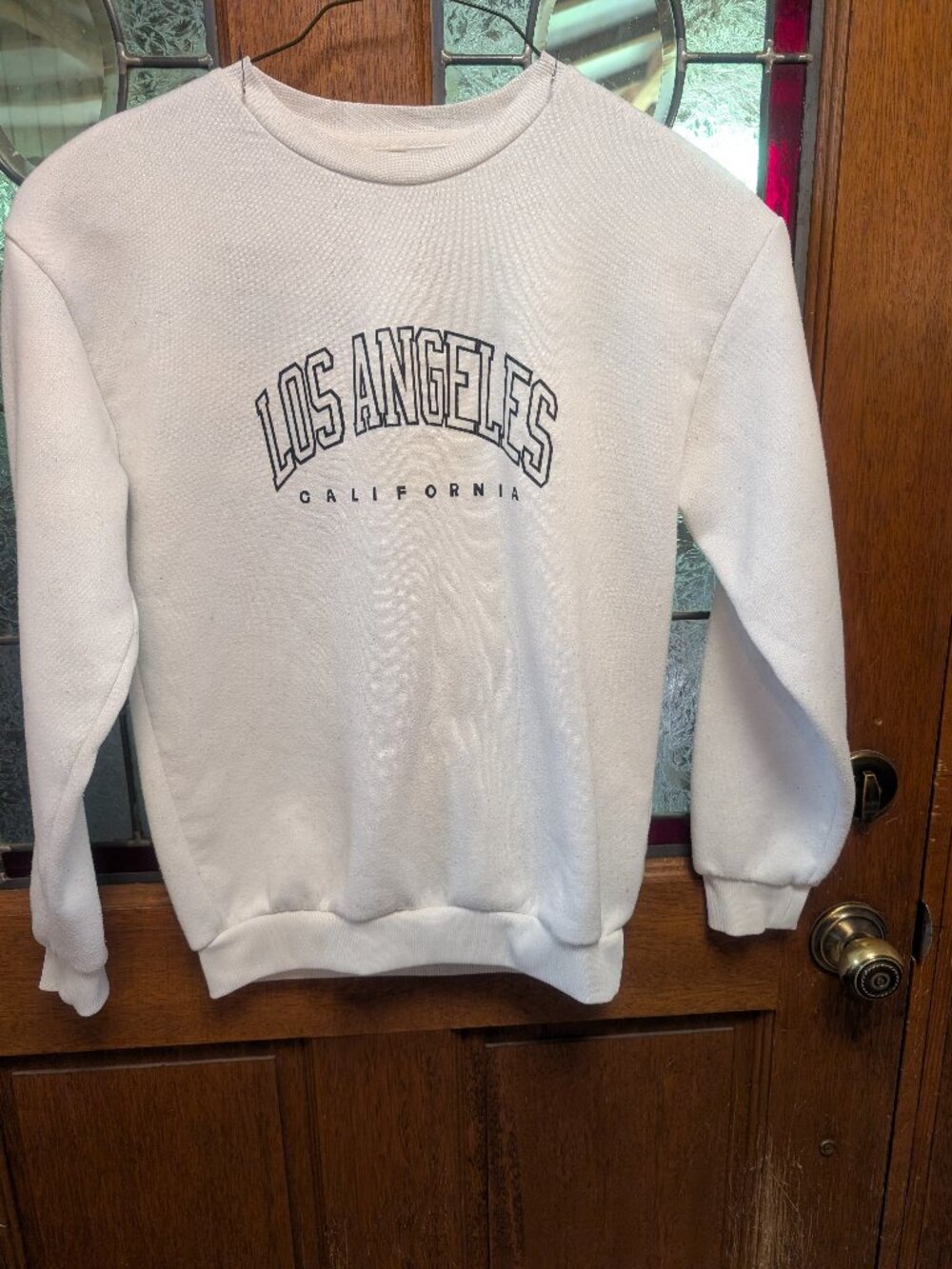 Womens White graphic sweatshirt, size Small